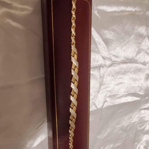 10 kt White and yellow Gold necklace - Picture 2 of 7